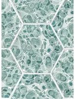 Rebel Walls Tapete Marbled Hexagon Tiles - Green