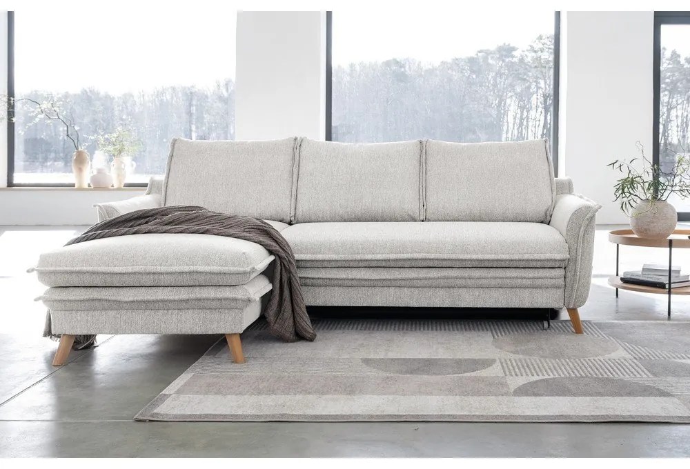 Divano letto angolare beige (angolo sinistro) Charming Charlie - Miuform