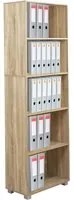 Mobile Mobiletto Libreria a Scaffali 5 Ripiani In Legno Naturale 60x31x190 cm