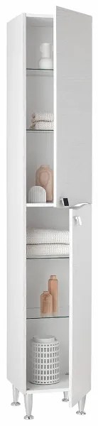 Colonna a terra Onda in melaminico 196h 2 ante Bianco Nordico