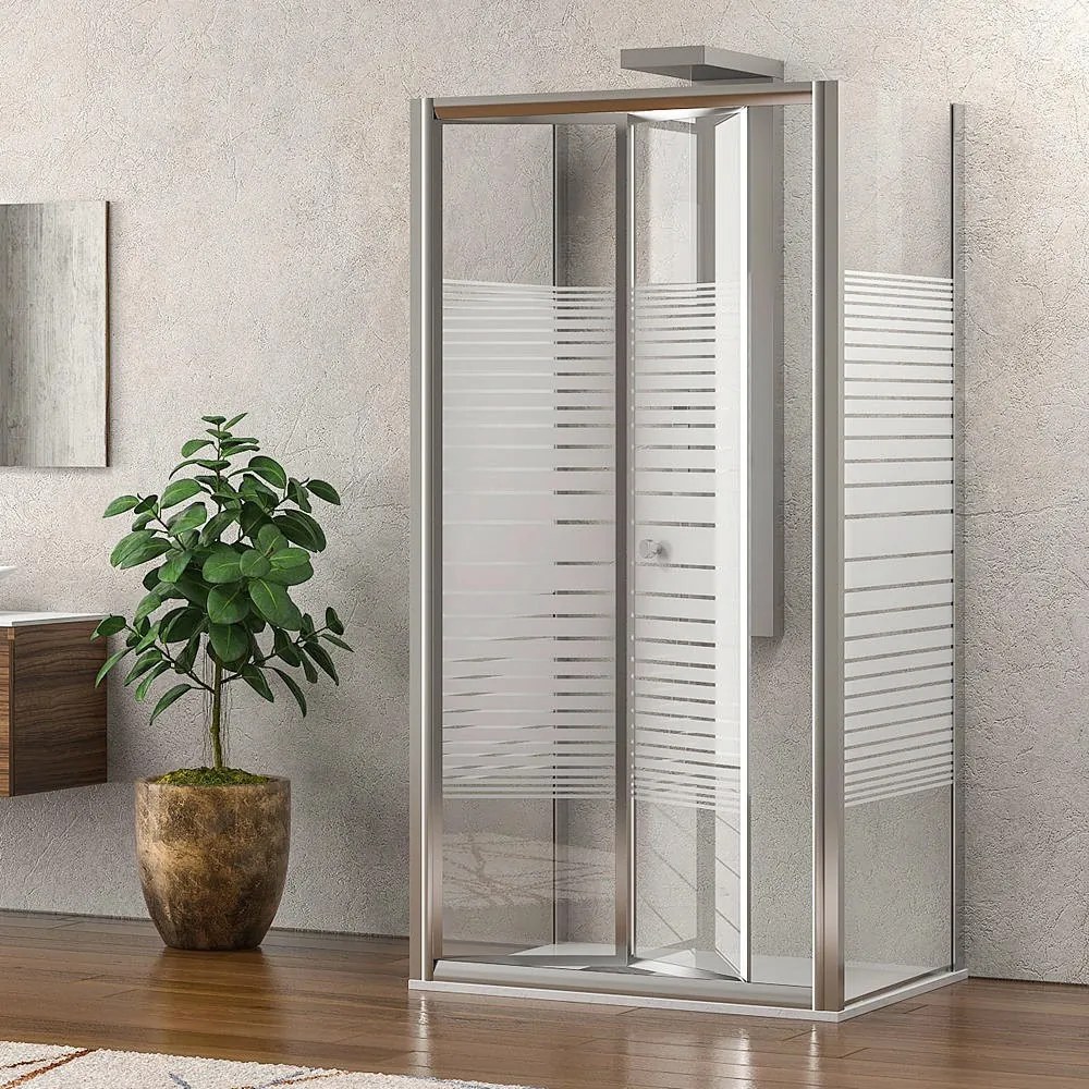 Box doccia 3 lati 70x95x70 a libro vetro serigrafato altezza 180h| KM4000S - KAMALU