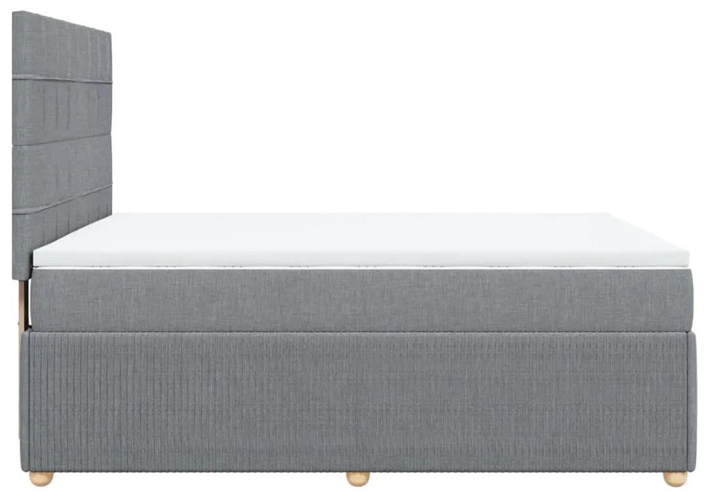 Giroletto a molle con materasso grigio chiaro 140x190cm tessuto