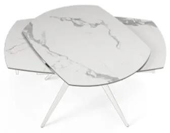 Tavolo allungabile 180 cm piano grčs porcellanato effetto marmo Bianco ACHILLE