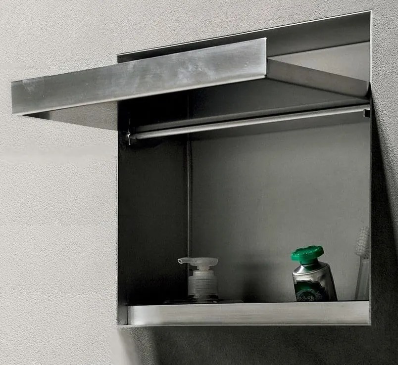 Antonio Lupi Design Sesamo3 Porta Dispenser Porta Spazzolini Doppio Da Incasso Parete In Acciaio Inox