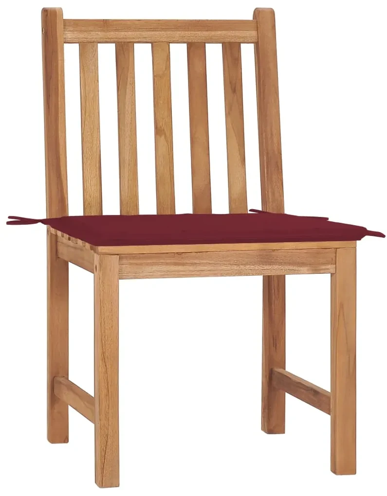 Sedie da giardino 2 pz con cuscini in legno massello di teak