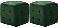 Comodini 2 pz Verde 30x30x30 cm in Tessuto Vellutatocod mxl 94704