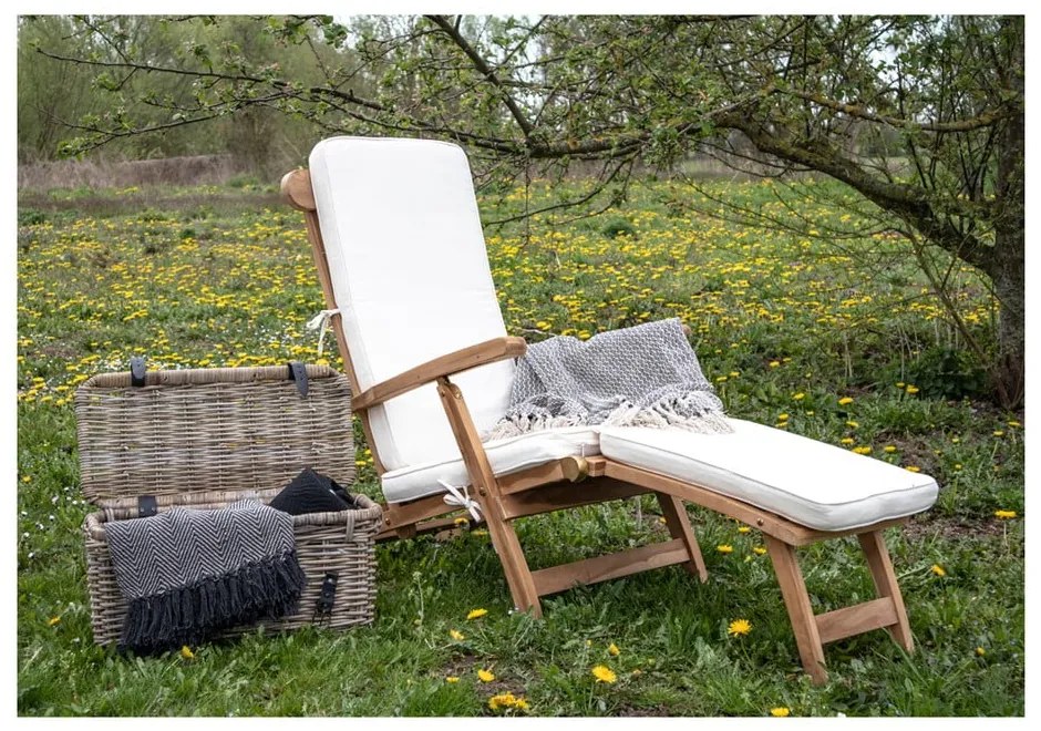 Cuscino di seduta in cotone bianco per sdraio da esterno Arrecife - House Nordic