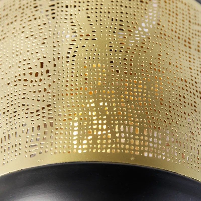 Lampada da soffitto vintage nera con ottone - Kayleigh