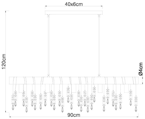Globo 15532-5H - Lampada a sospensione con cavo KIRA 5xE14/40W/230V nero/marrone