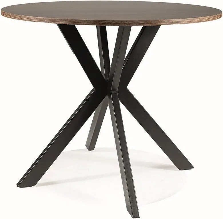 Tavolo rotondo Talia II in noce/nero opaco - ø90 / h76 cm