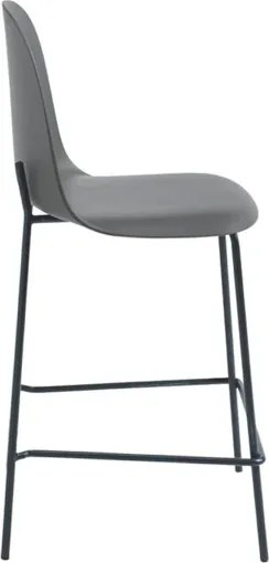 Sgabello con seduta in polipropilene Grigio Scuro e gambe in metallo - FOX 2 pezzi