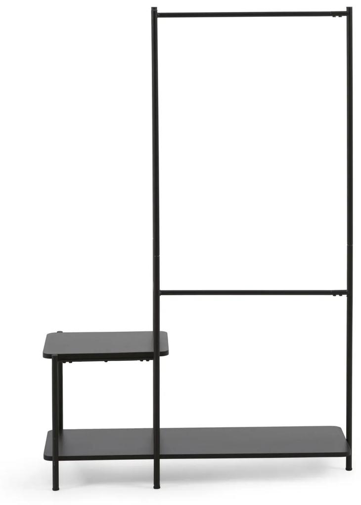Kave Home - Stand appendiabiti Galatia con panca in melamina e metallo con finitura nera 100 x 150 cm
