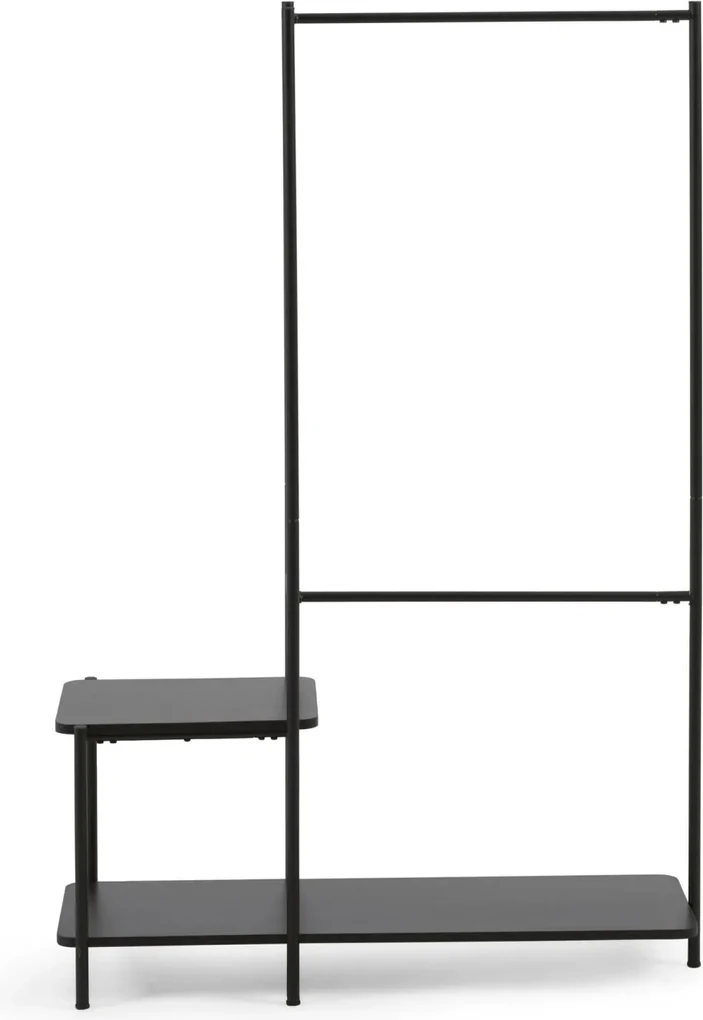 Well Home - Appendiabiti In Ferro Nero 155cm Con 4 Ripiani E 8 Ganci - Organizzatore Per Vestiti - 3