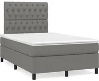 Letto a Molle Materasso e LED Grigio Scuro 120x190cm in Tessuto 3270219