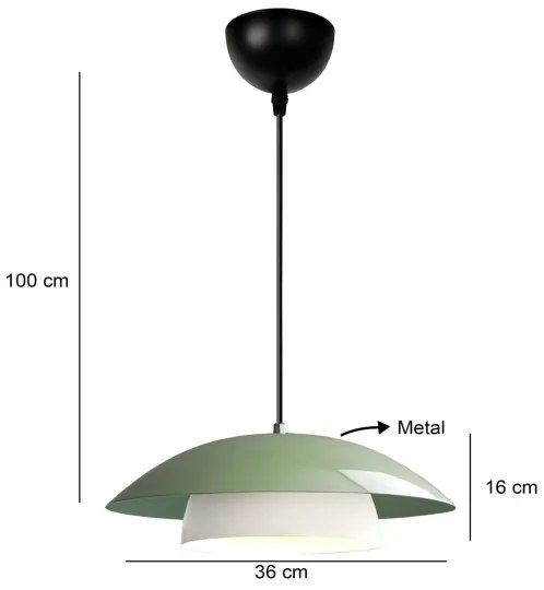 Lampada a sospensione con cavo MOONLIGH 1xE27/40W/230V verde