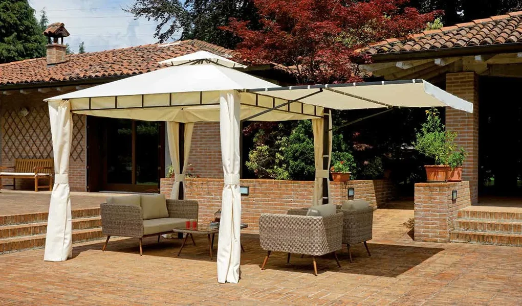 Gazebo da giardino Forest Superior loft grigio, 3x4 m look quercia