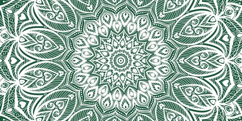 Stampa su tela – Mandala armonia su sfondo verde