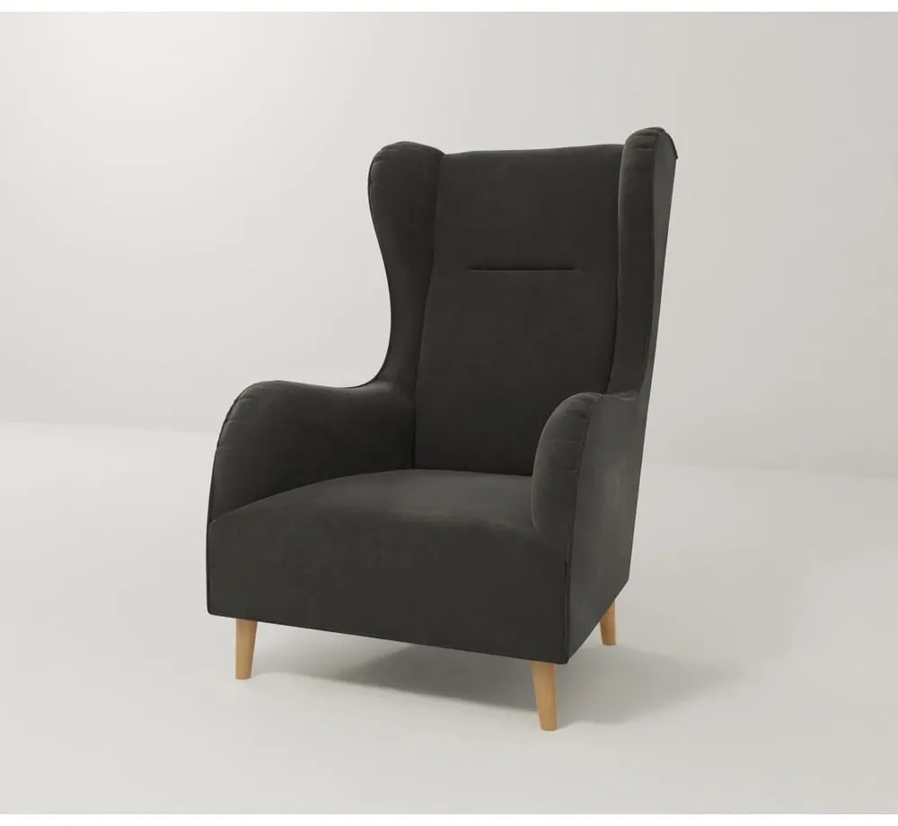Poltrona in velluto grigio scuro Carole - Ropez