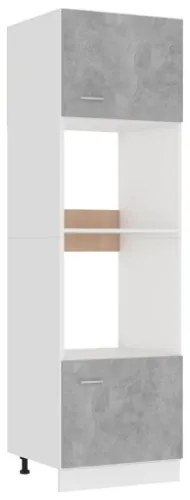 Armadio per Microonde Grigio Cemento 60x57x207 cm in Truciolato