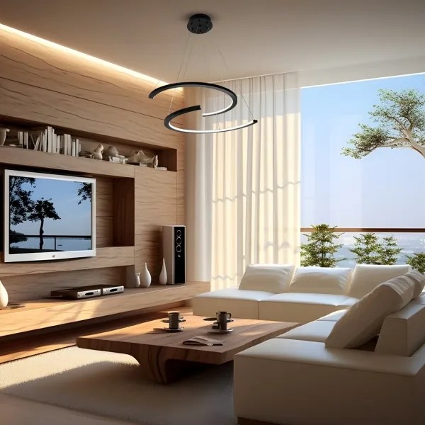 Lampadario LED a sospensione con filo DOUBLEMOON LED/30W/230V nero