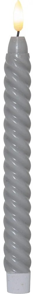 Set di 2 candele LED in cera grigia, altezza 25 cm Flamme Swirl Antique - Star Trading