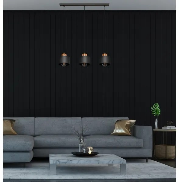 Lampadario su fune EDISON 3xE27/15W/230V