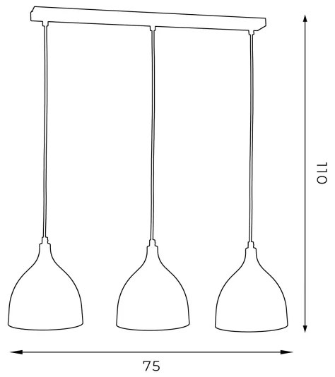 Lampadario a sospensione con filo NOAK 3xE27/15W/230V bianco