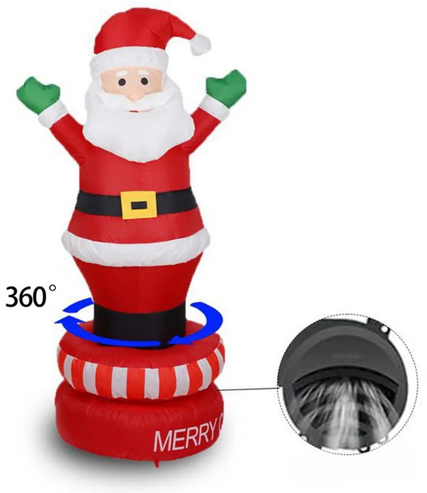 Babbo Natale gonfiabile 2,4 metri con base girevole 360 gradi Wisdom