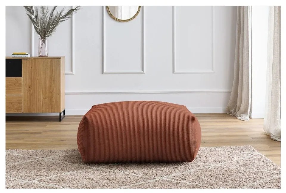 Poggiapiedi color mattone con rivestimento in velluto a coste Voltaire – Bobochic Paris