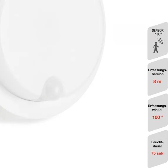 Telefunken - Applique LED da esterno con sensore LED/12W/230V IP44 bianco