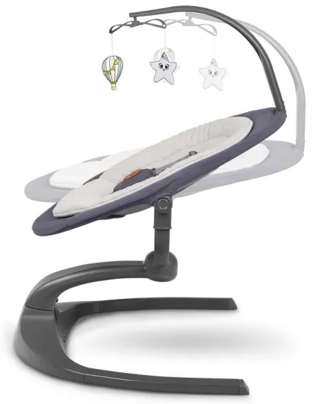 Lionelo - Dondolino musicale per bambini RINA 4xAA Grigio Cemento + telecomando