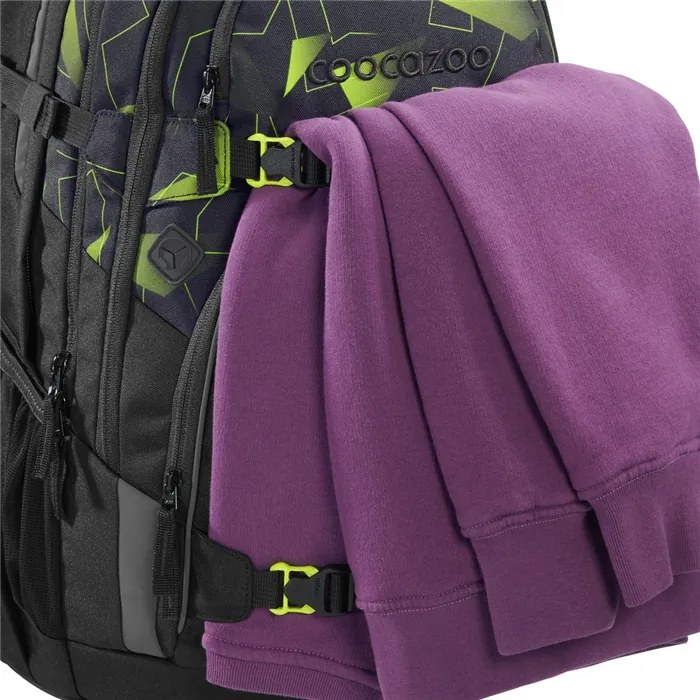 Zaino scuola coocazoo PORTER, Lime Flash, certificato AGR