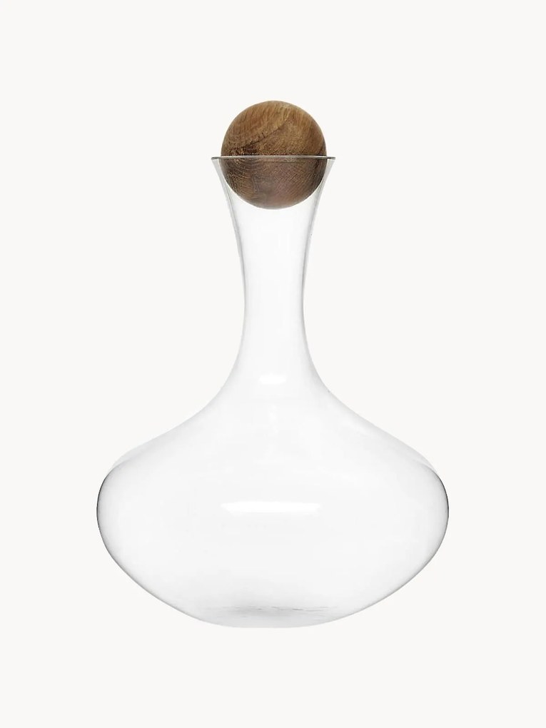 Decanter in vetro soffiato con tappo in legno Eden, 2 L