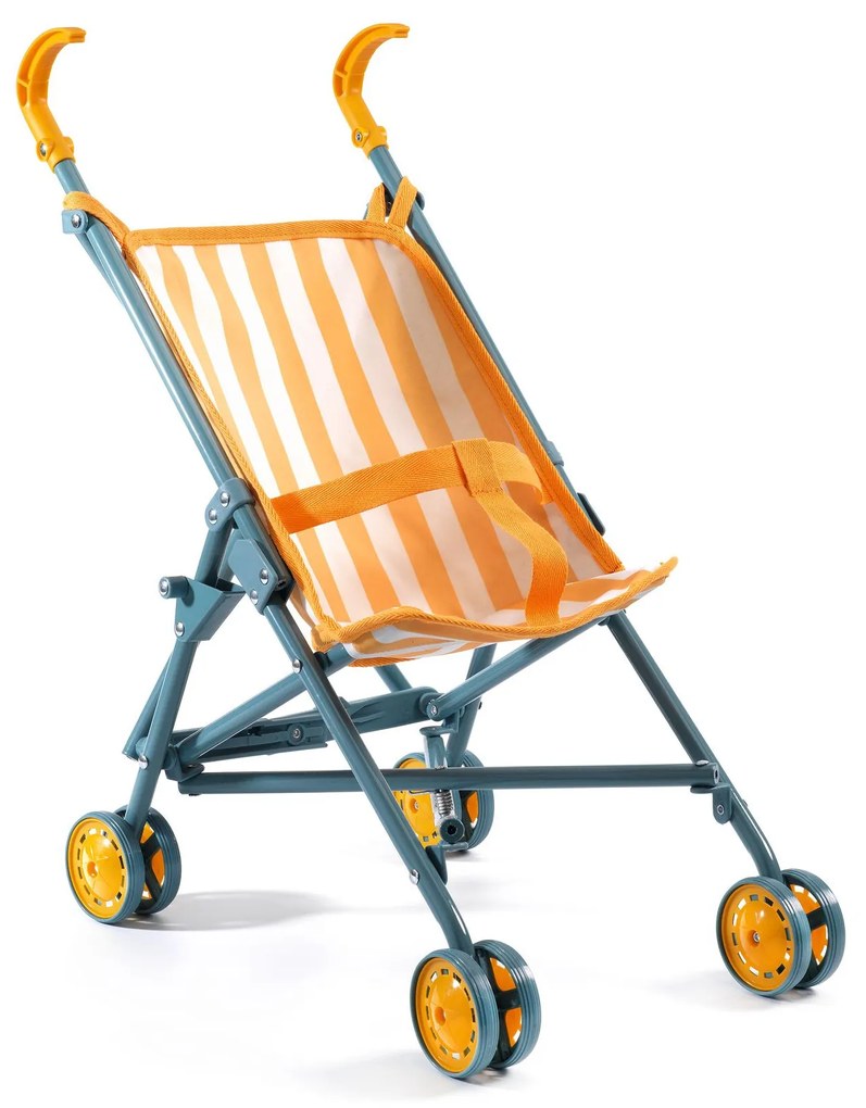 Pomea - Passeggino pieghevole a strisce gialle - 54 cm