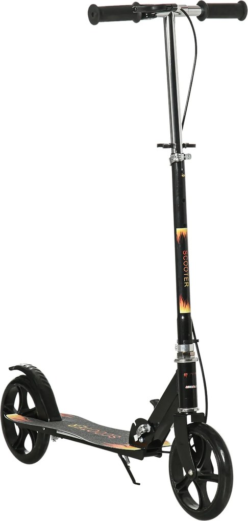 Monopattino per Bambini 86x35x93/98/103 cm Manubrio 3 Altezze in Metallo Nero...