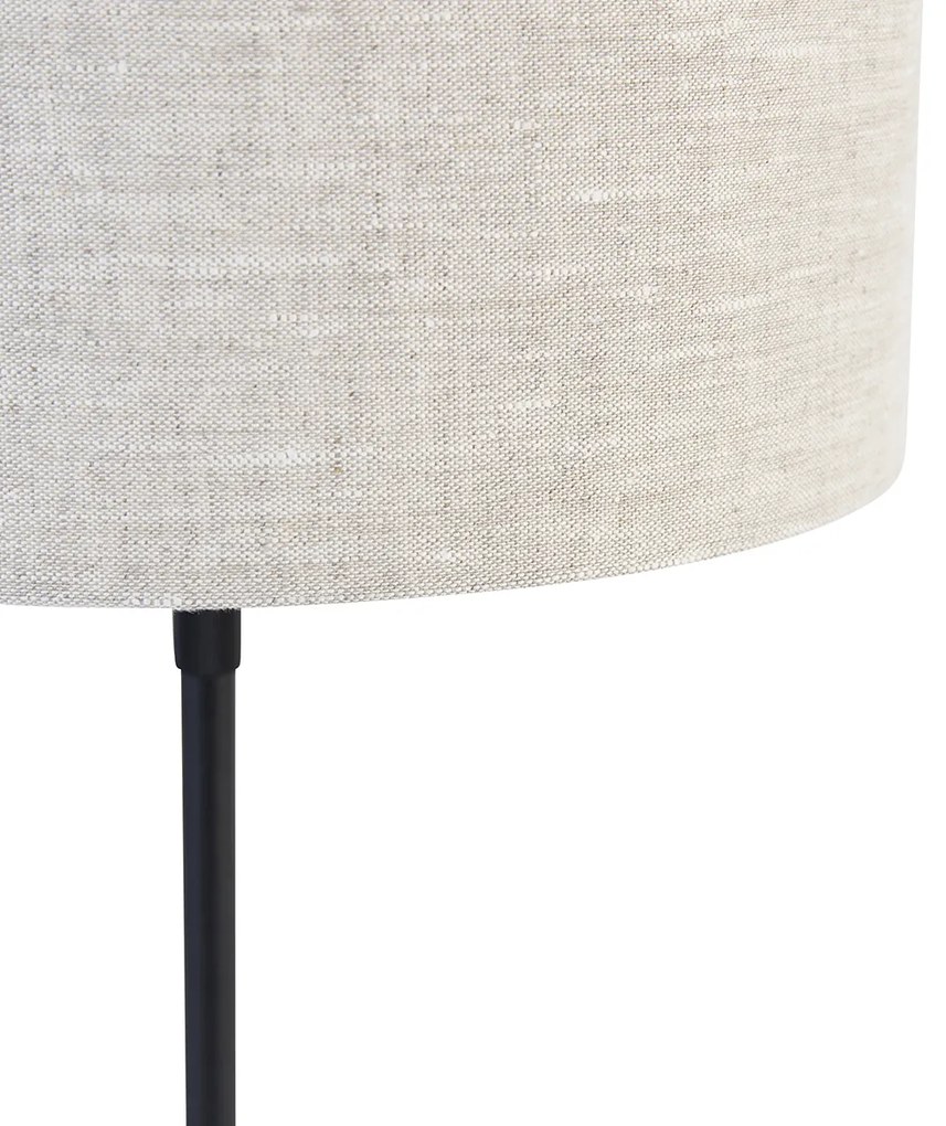 Lampada da tavolo nera regolabile con paralume grigio chiaro 35 cm - Parte