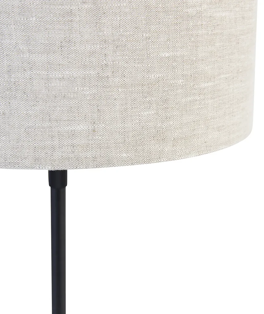 Lampada da tavolo nera regolabile con paralume grigio chiaro 35 cm - Parte