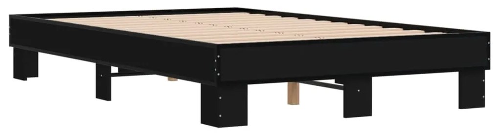 Giroletto nero 135x190 cm in legno multistrato e metallo