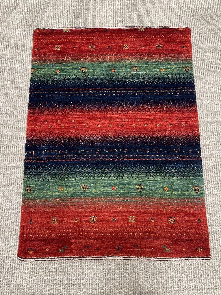 Loribaft Tappeto persiano 60x90 Verde (Iran) Annodato A Mano