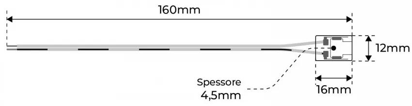 Connettore iniziale per strisce LED COB Monocolore da 10mm - CF 2PZ Selezionare l'accessorio Accessorio Strisce da 10 mm
