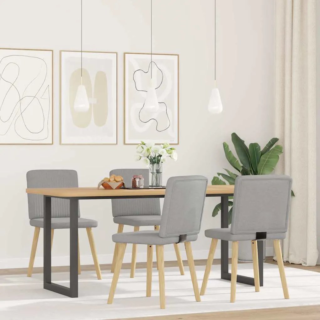 Sedie Da Pranzo 4 Pz Grigio Nuvola İn Tessuto /