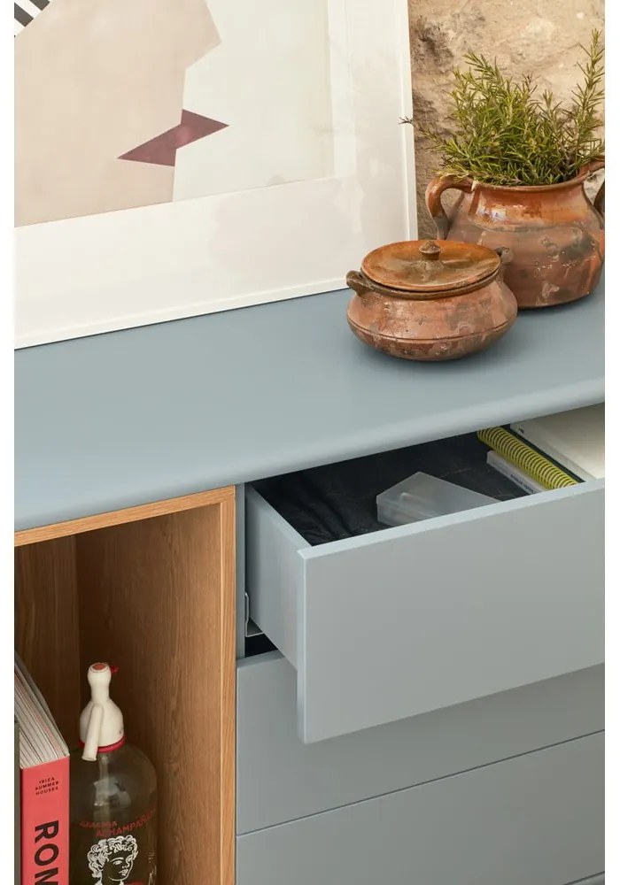 Cassettiera bassa blu-grigio 140x76 cm Corvo - Teulat