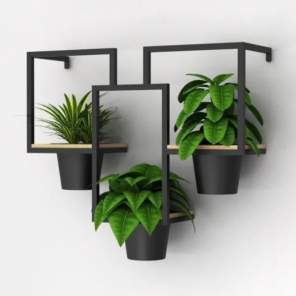 Vaso da fiori da parete 46x53 cm nero