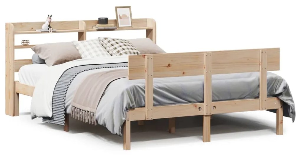 Letto Senza Materasso 140x200 Cm İn Legno Massello Di Pino /