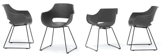 Set di 4 sedie ROCKY, antracite