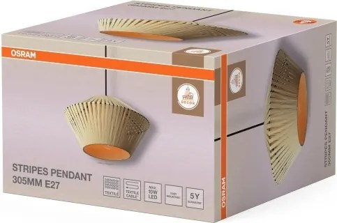 Osram - Lampada a sospensione DECOR STRIPES 1xE27/10W/230V Ø 30,5 cm beige