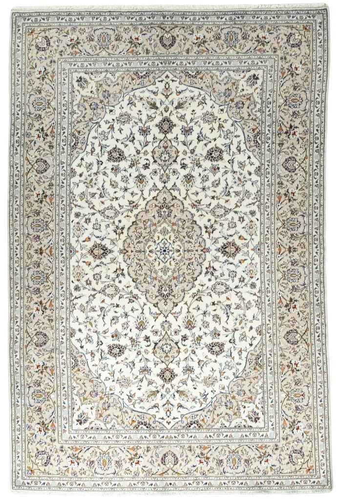 Kashan Tappeto 200 x 300 Beige (Iran) Annodato A Mano