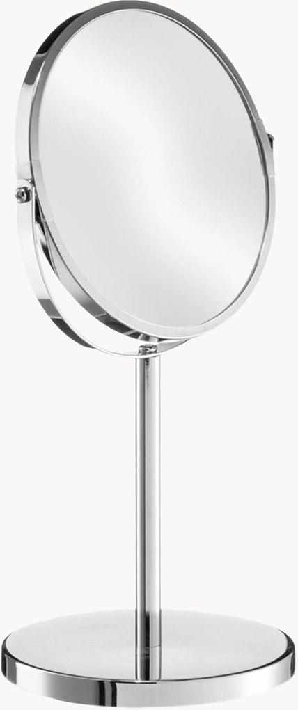 Specchio cosmetico rotondo con ingrandimento e base in metallo Flip