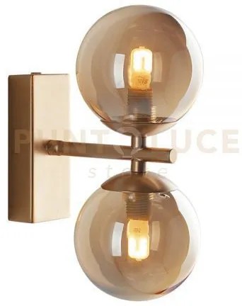 Applique a parete honey oro 2 luci attacco g9 15x16,5x34cm in metal...