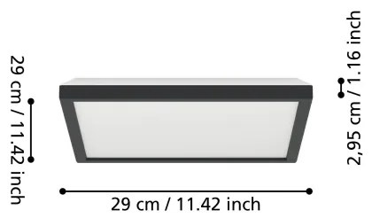 Eglo 901466 - LED RGBW Lampada dimmerabile da esterno ROVITO-Z 13,4W/230V 29x29cm IP44 nero